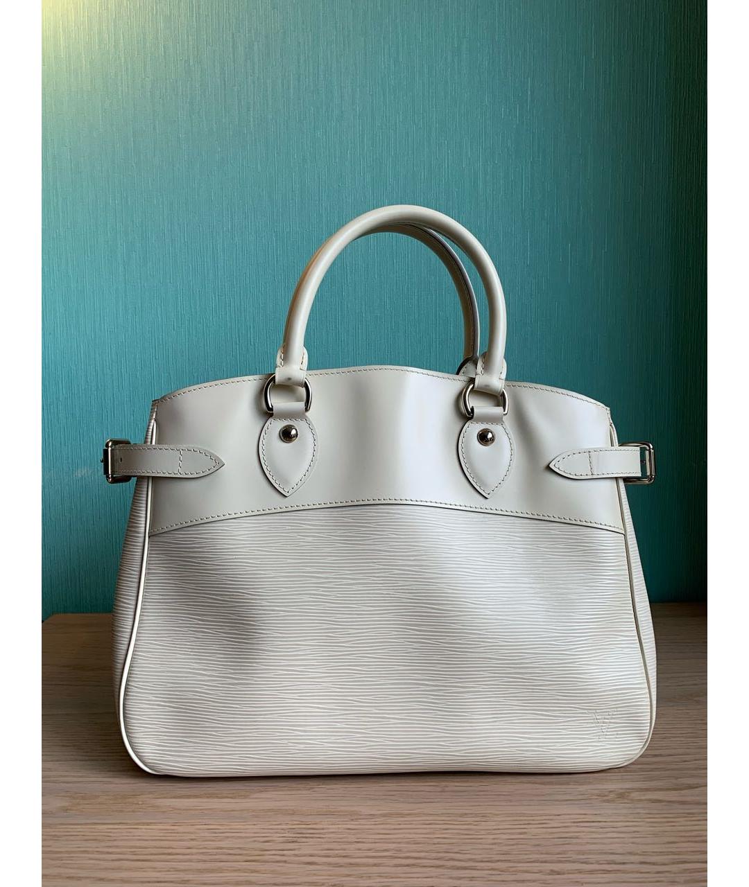 LOUIS VUITTON Белая кожаная сумка тоут, фото 2