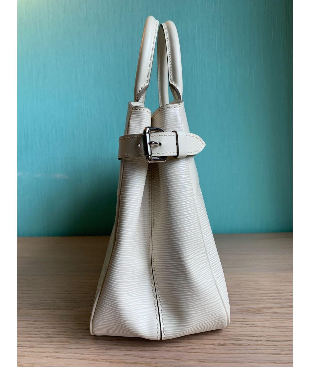 LOUIS VUITTON Белая кожаная сумка тоут, фото 4