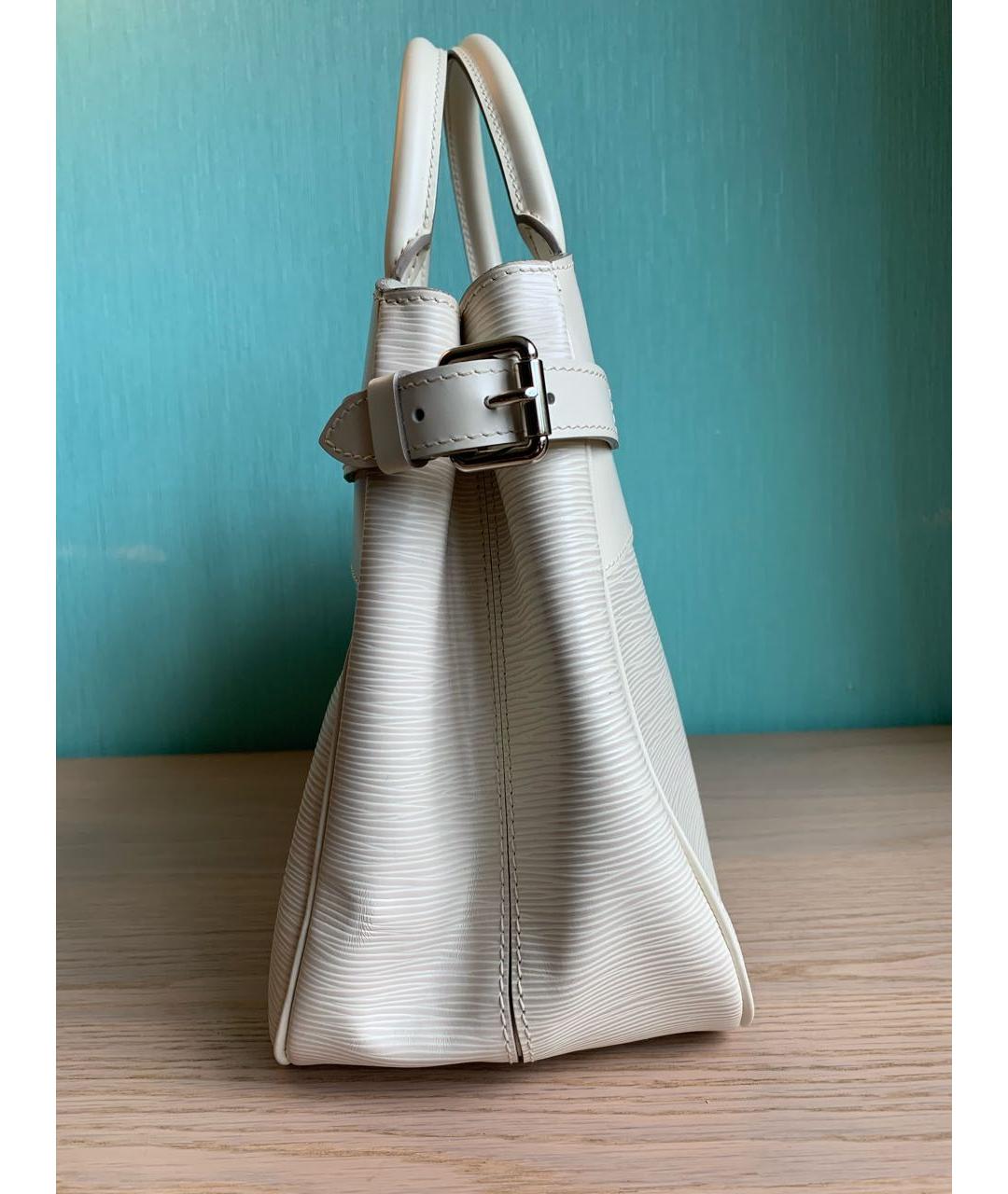 LOUIS VUITTON Белая кожаная сумка тоут, фото 3