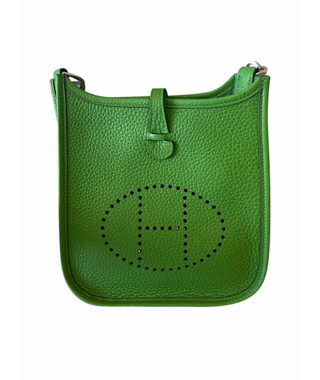 HERMES PRE-OWNED Зеленая кожаная сумка через плечо, фото 1