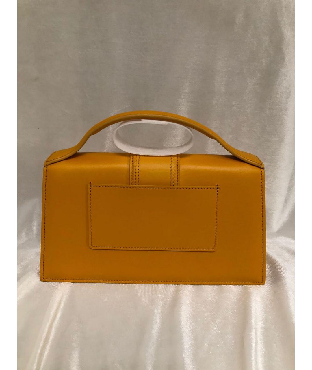 JACQUEMUS Оранжевая кожаная сумка с короткими ручками, фото 4