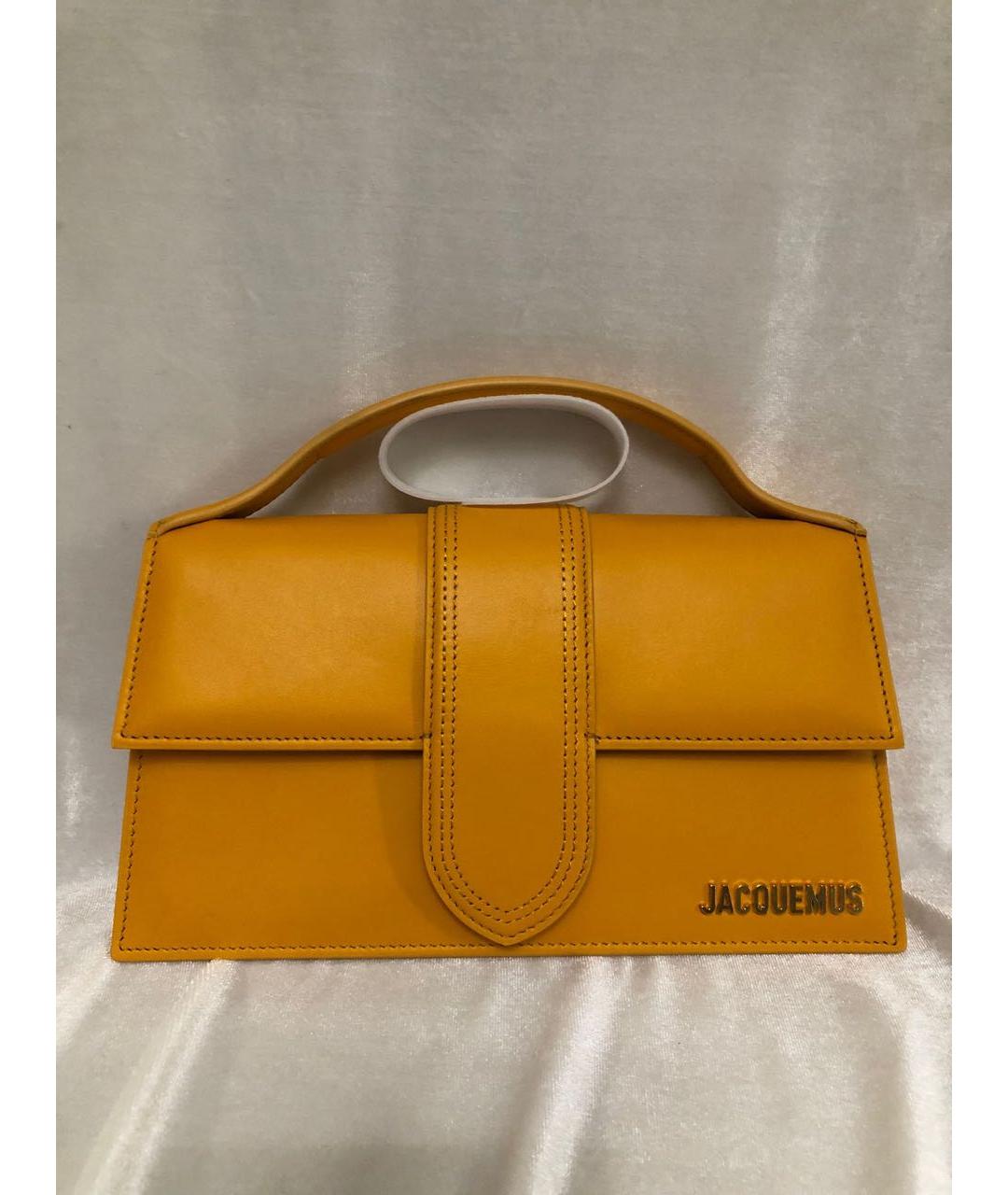 JACQUEMUS Оранжевая кожаная сумка с короткими ручками, фото 9