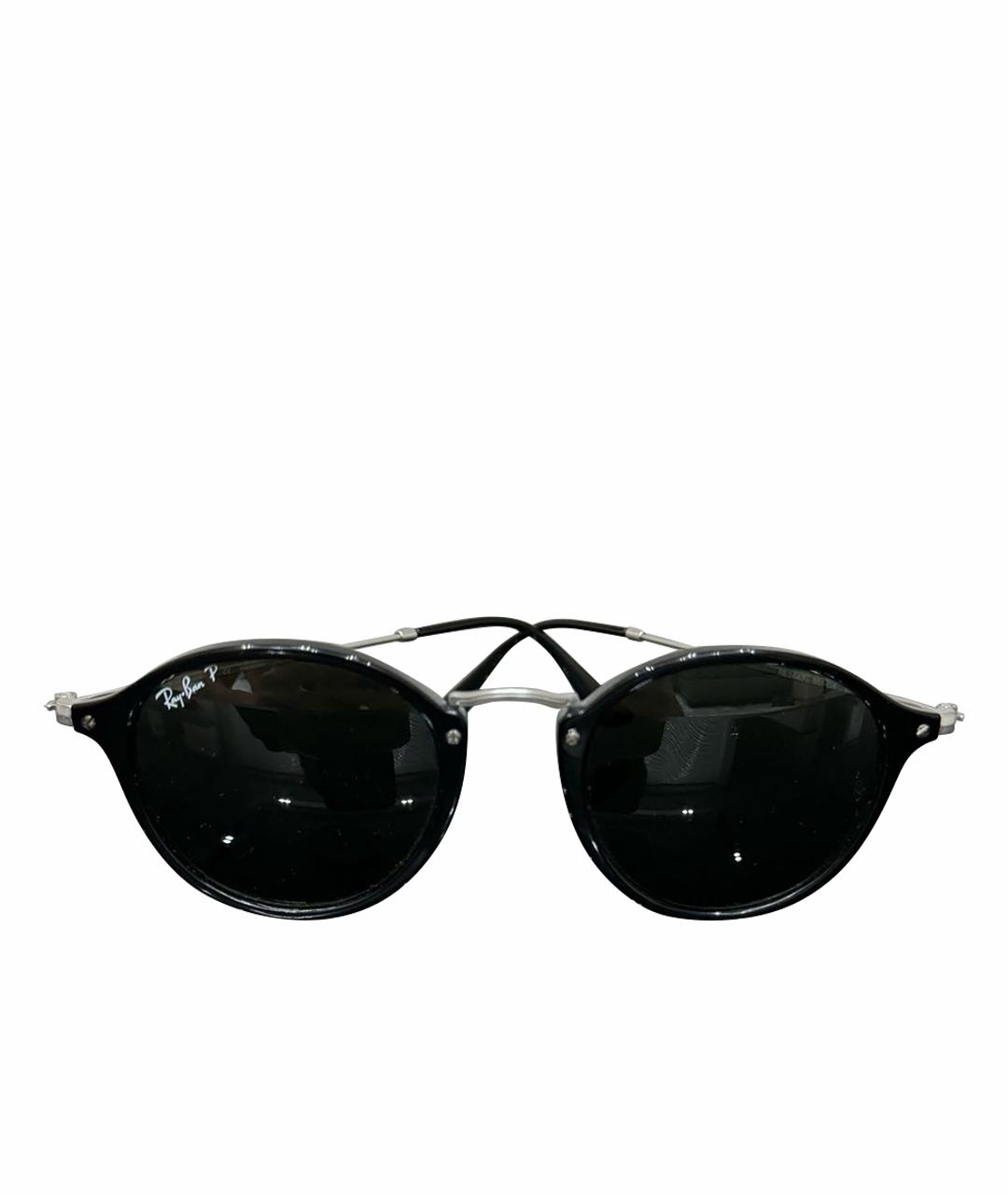 RAY BAN Черные пластиковые солнцезащитные очки, фото 1