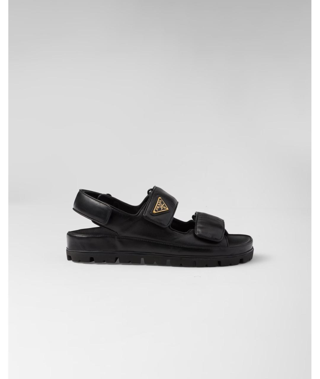 PRADA Черные кожаные сандалии, фото 6