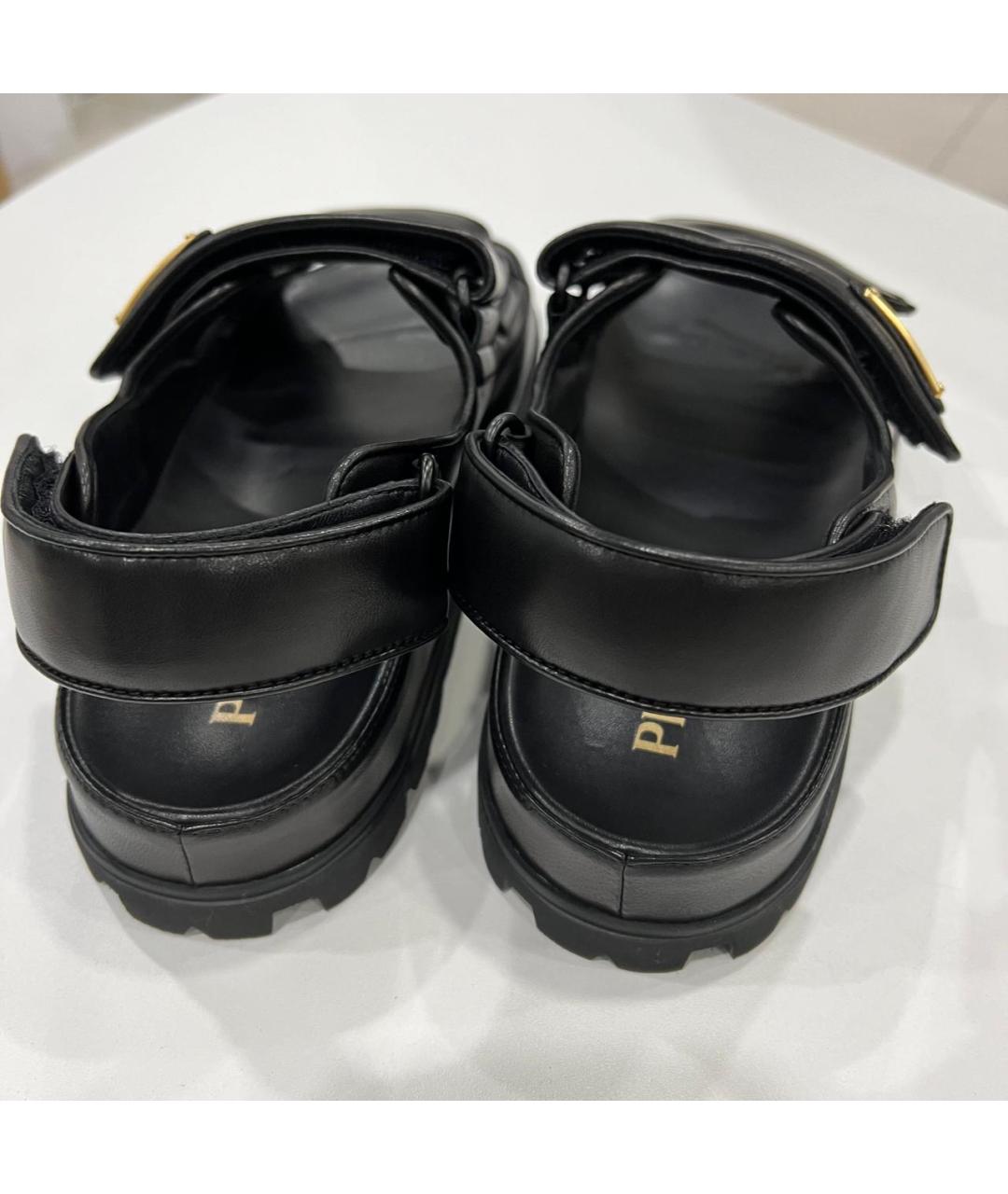 PRADA Черные кожаные сандалии, фото 4