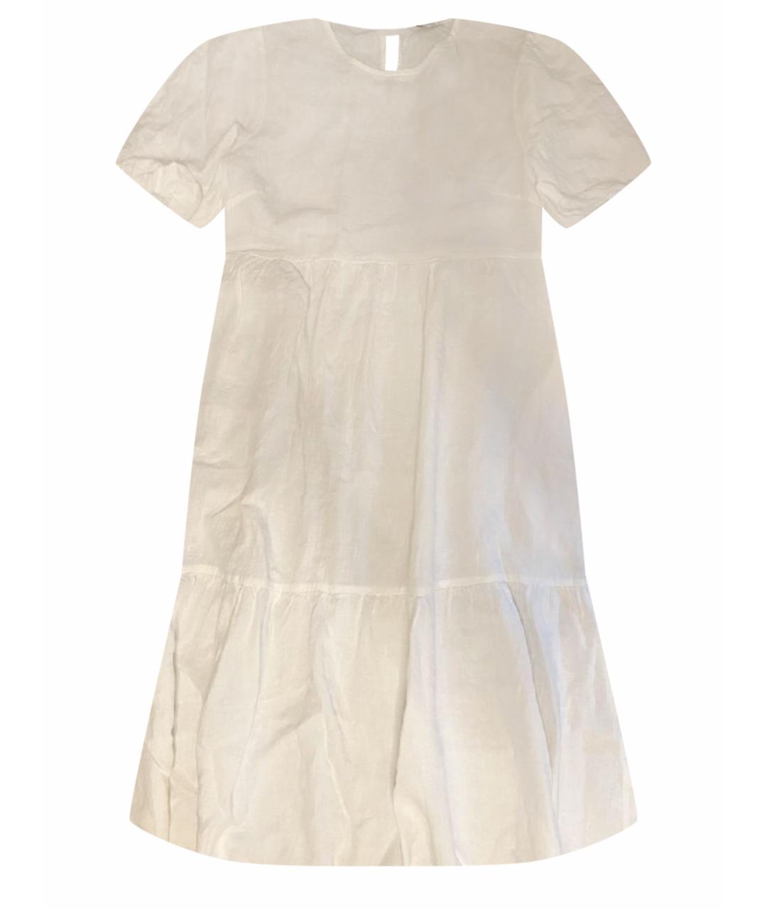PESERICO Белое льняное повседневное платье, фото 1