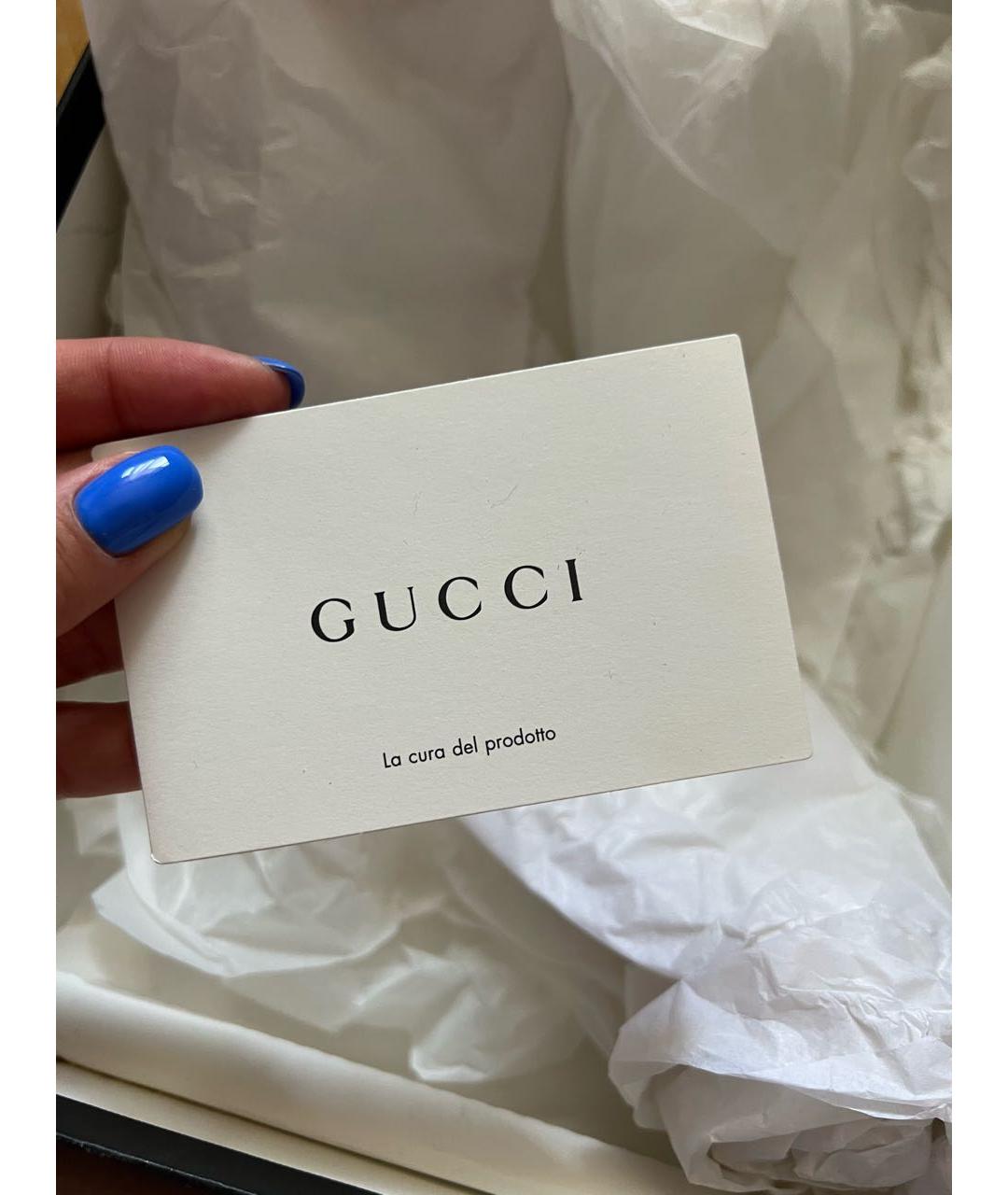 GUCCI Белые кожаные босоножки, фото 8