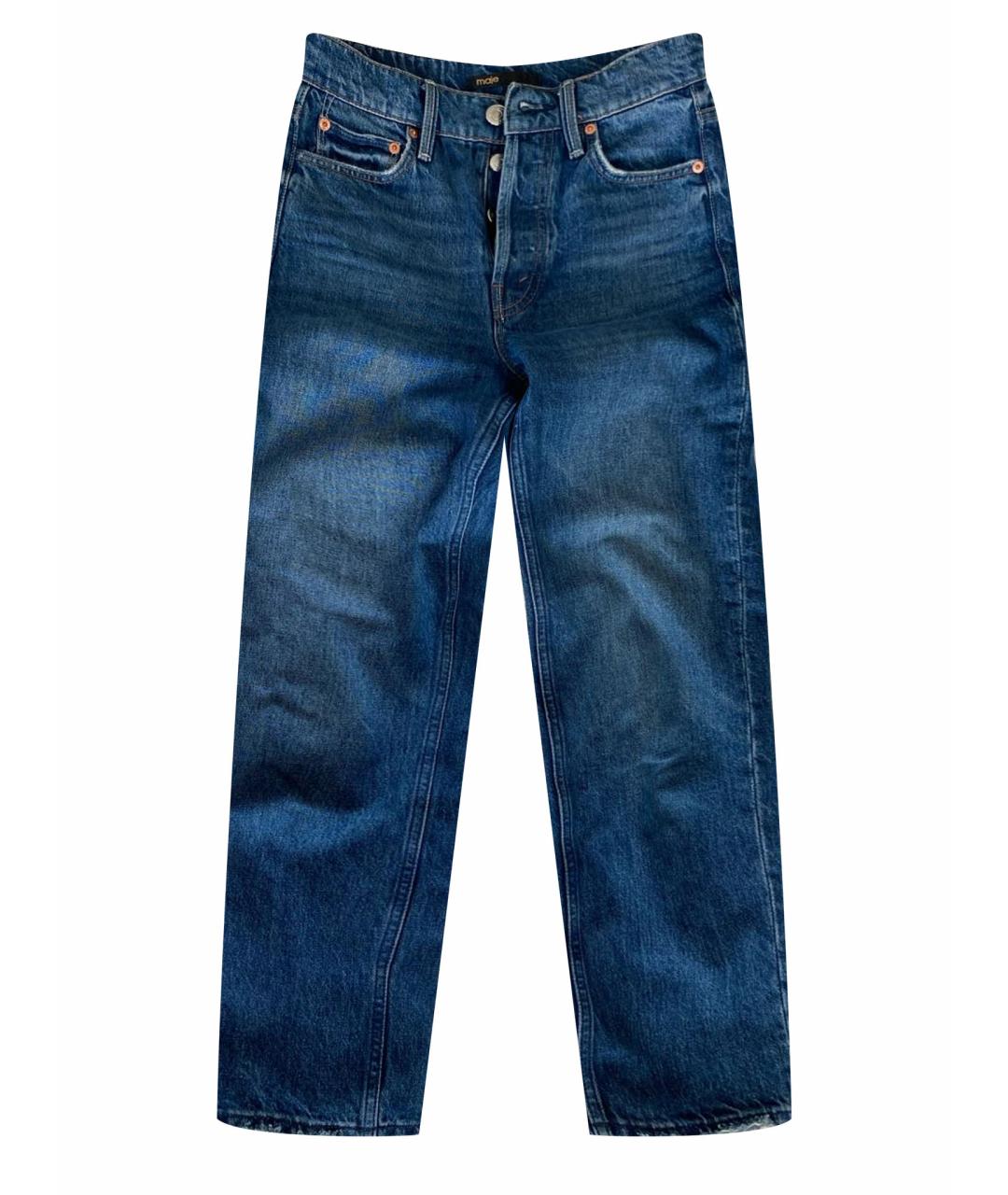 MAJE Синие хлопковые прямые джинсы, фото 1
