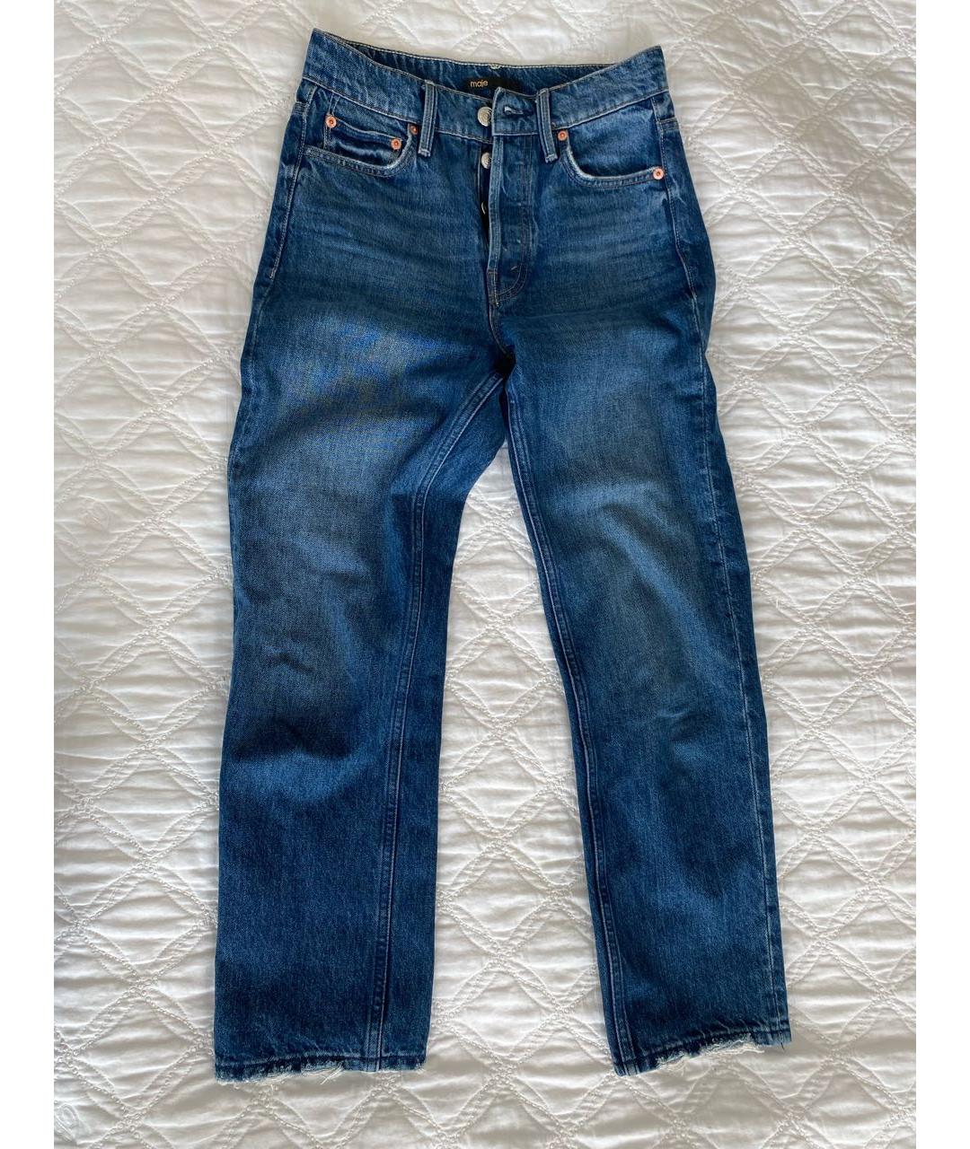 MAJE Синие хлопковые прямые джинсы, фото 6