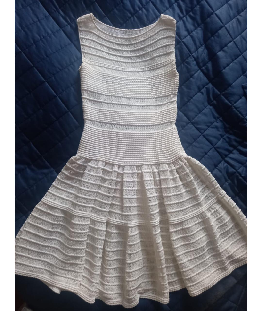 ALAIA Белое вискозное повседневное платье, фото 5
