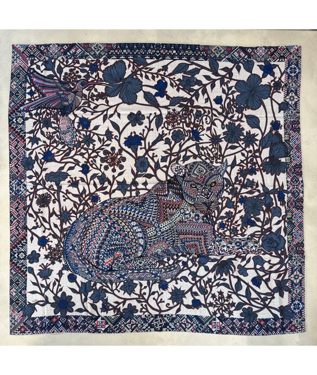 HERMES PRE-OWNED Синий кашемировый платок, фото 2