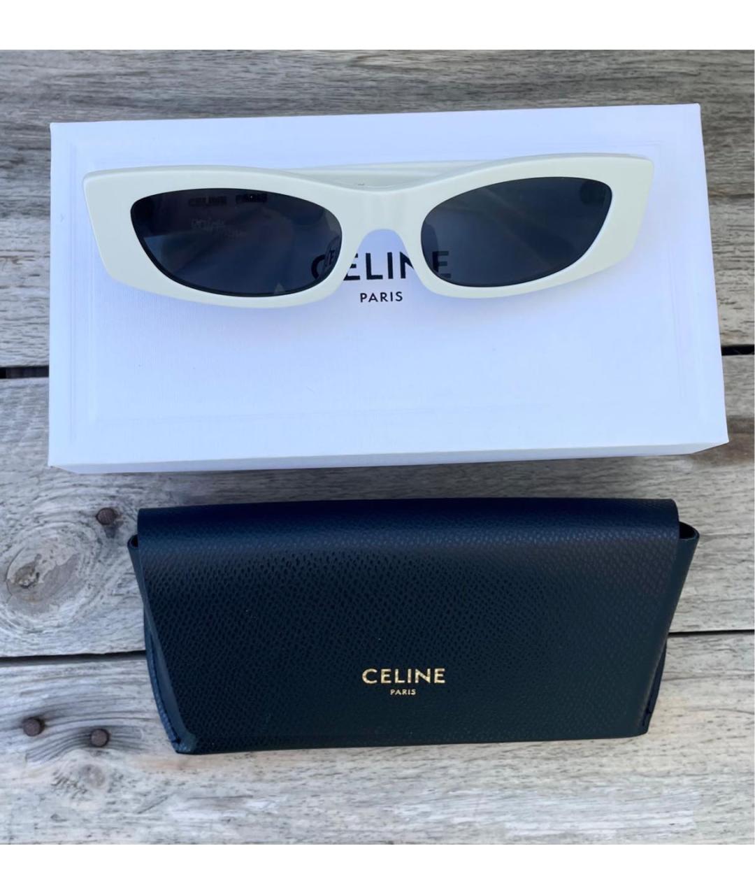 CELINE PRE-OWNED Белые пластиковые солнцезащитные очки, фото 4