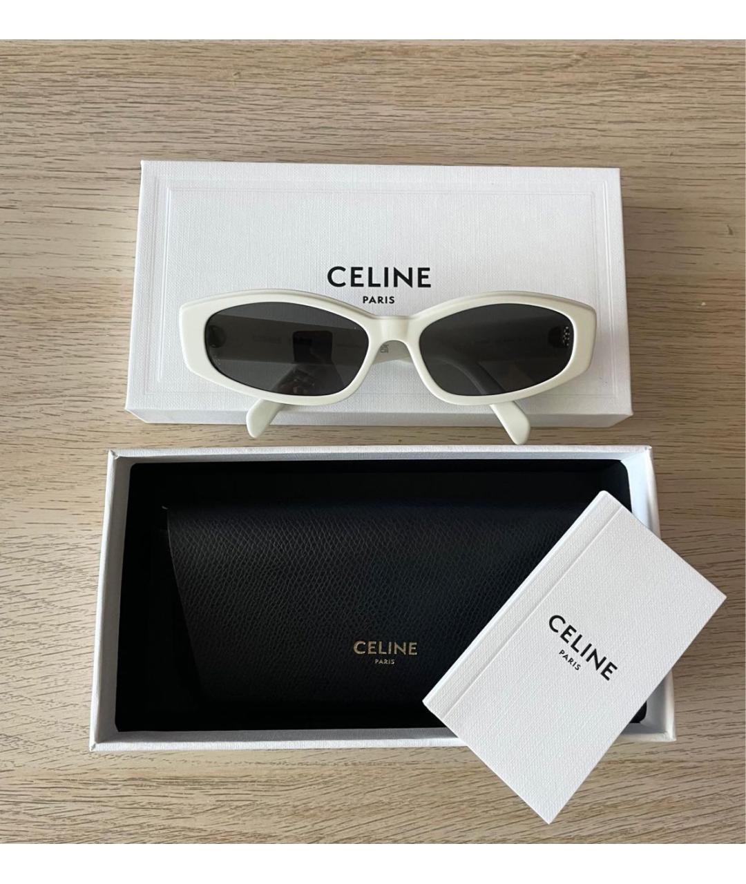 CELINE PRE-OWNED Белые пластиковые солнцезащитные очки, фото 3