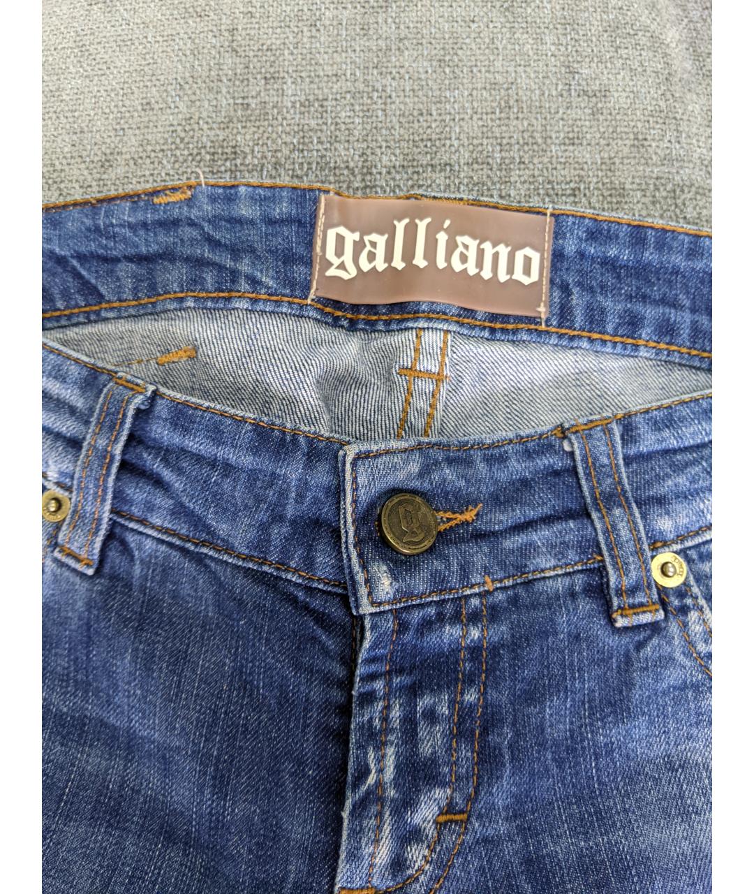 JOHN GALLIANO Синие хлопковые джинсы слим, фото 2
