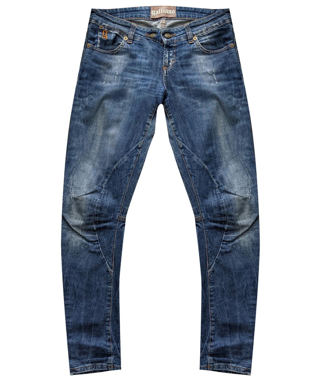JOHN GALLIANO Синие хлопковые джинсы слим, фото 1