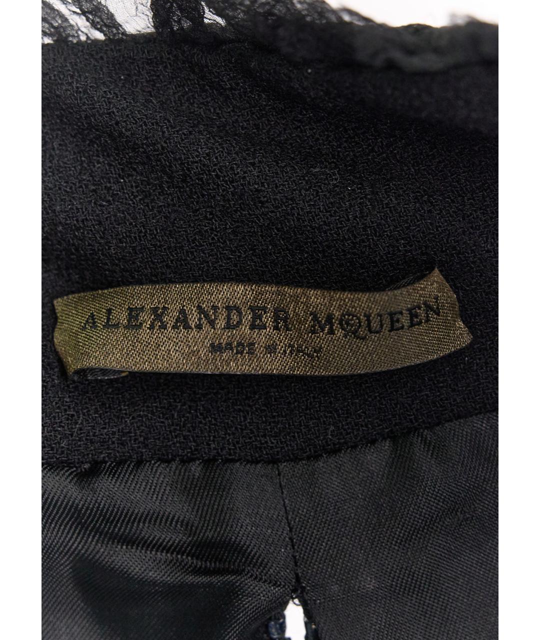 ALEXANDER MCQUEEN Черное шерстяное вечернее платье, фото 3