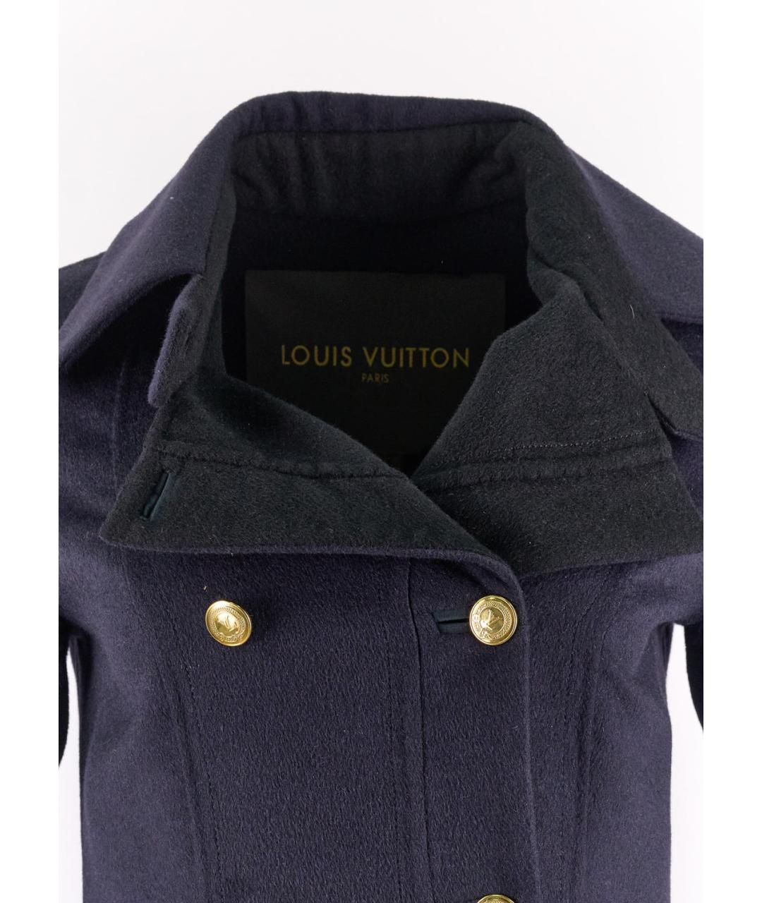 LOUIS VUITTON Темно-синее шерстяное пальто, фото 4