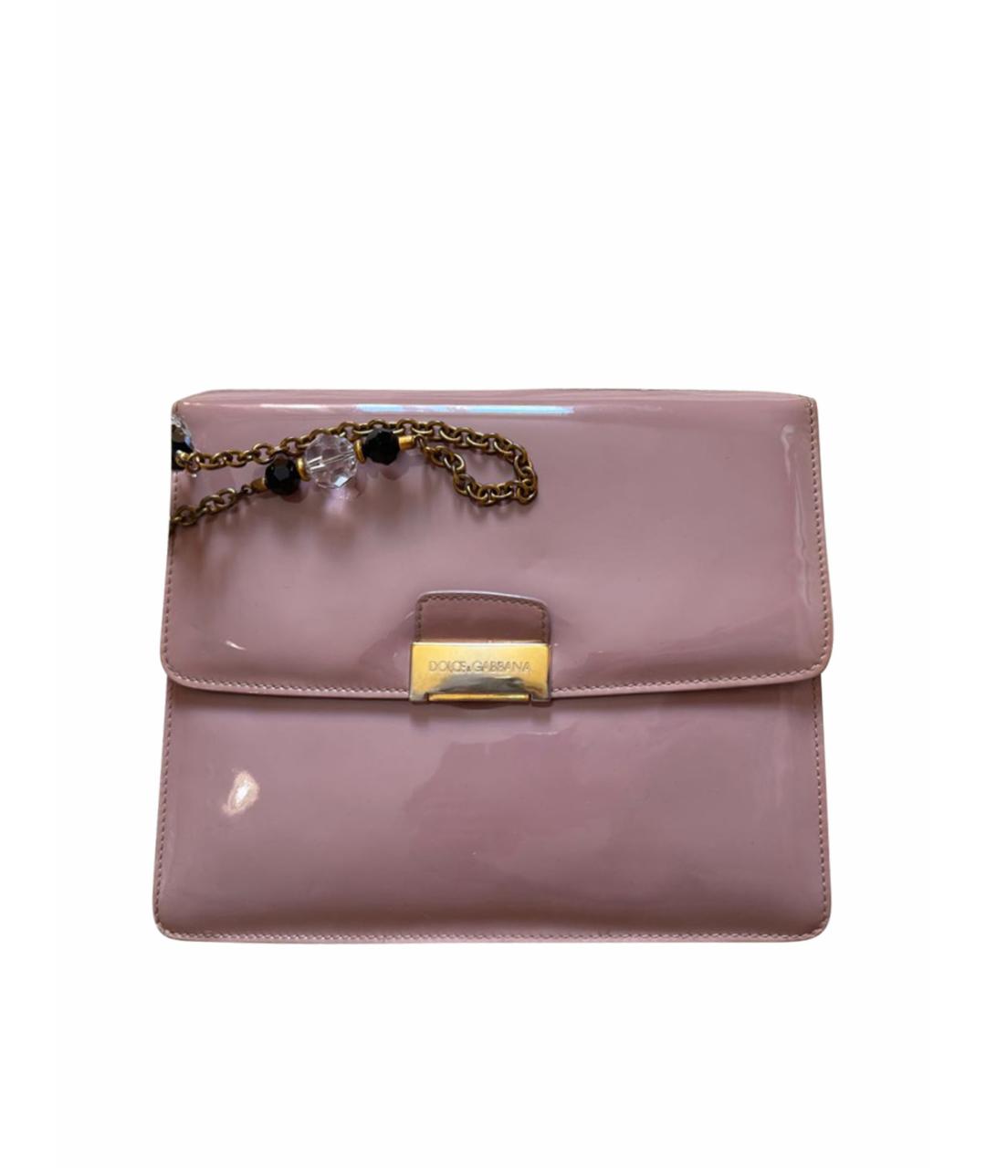 DOLCE&GABBANA Розовая сумка через плечо из лакированной кожи, фото 1