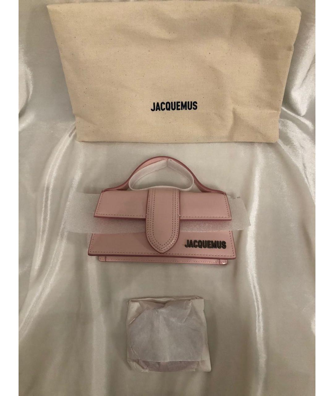 JACQUEMUS Розовая кожаная сумка через плечо, фото 8