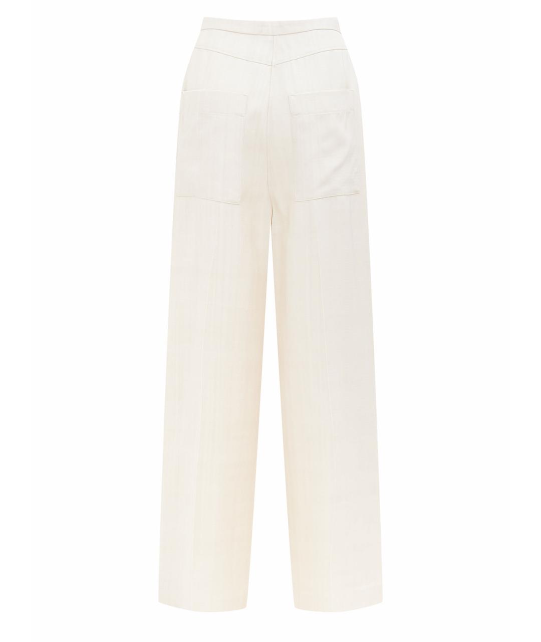 TOTEME Белые вискозные прямые брюки, фото 2
