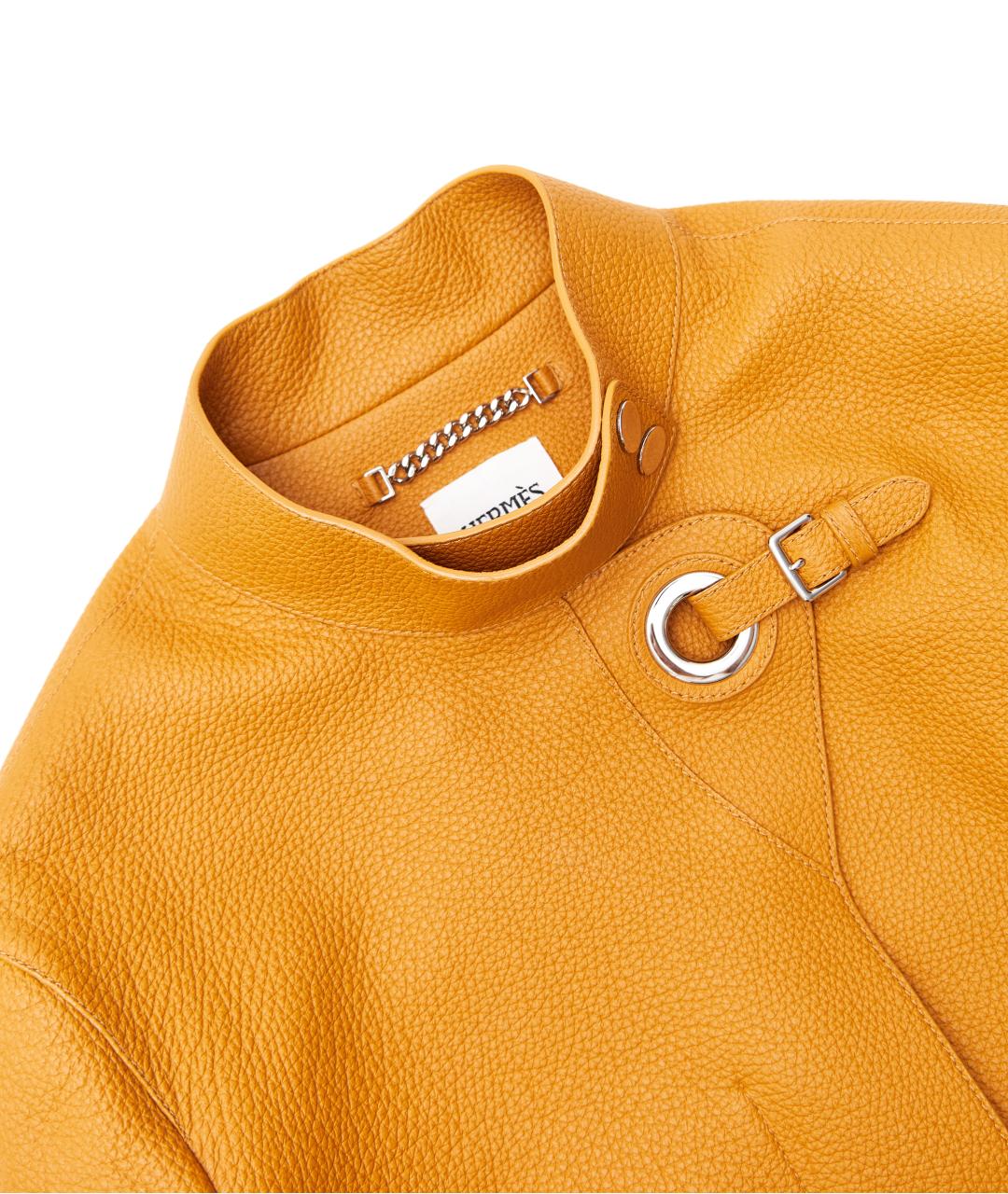 HERMES PRE-OWNED Оранжевая кожаная куртка, фото 3