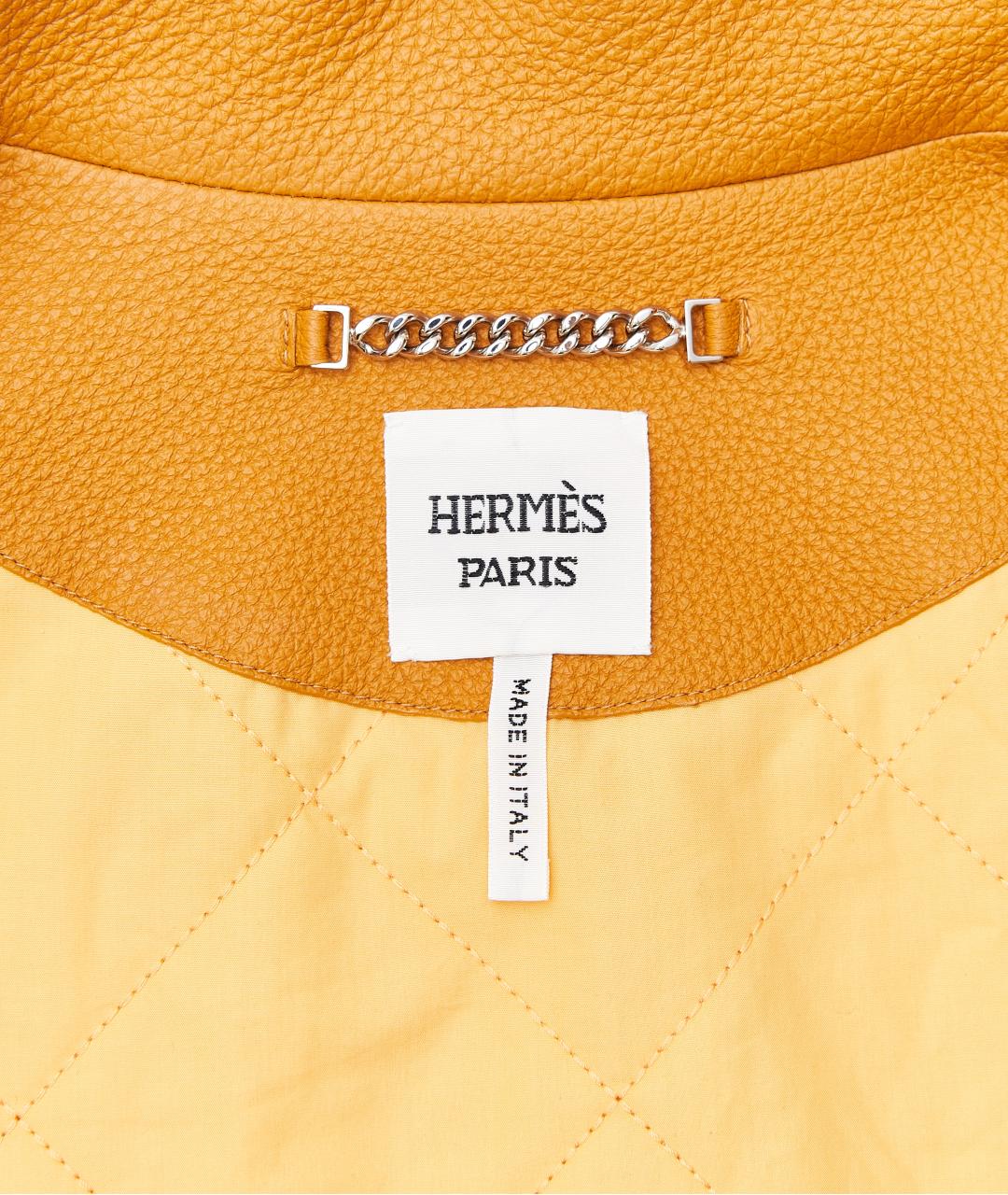 HERMES PRE-OWNED Оранжевая кожаная куртка, фото 4