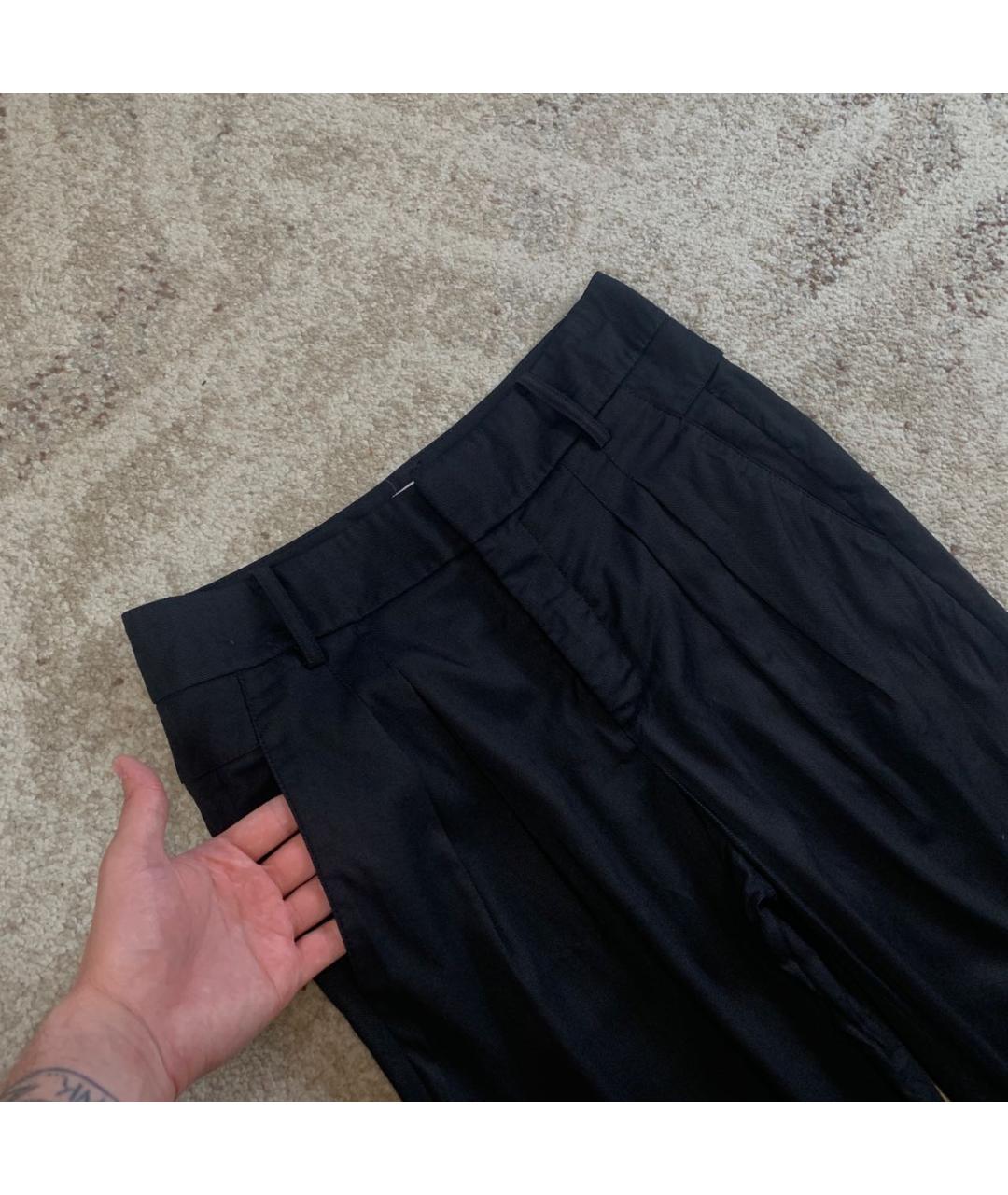 HELMUT LANG Черные вискозные брюки узкие, фото 4