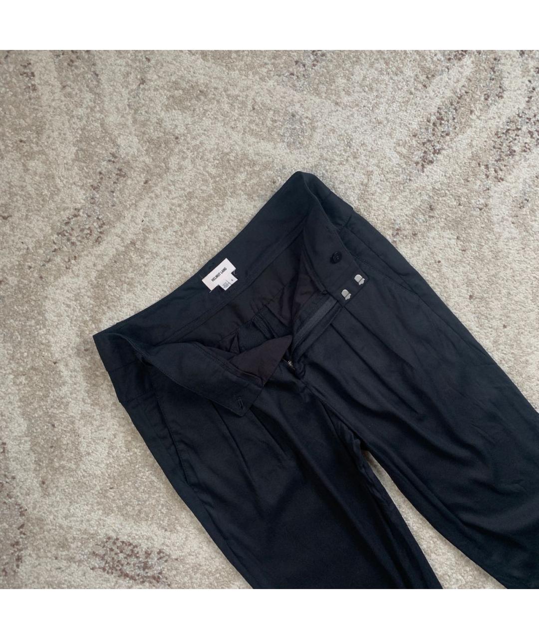 HELMUT LANG Черные вискозные брюки узкие, фото 5