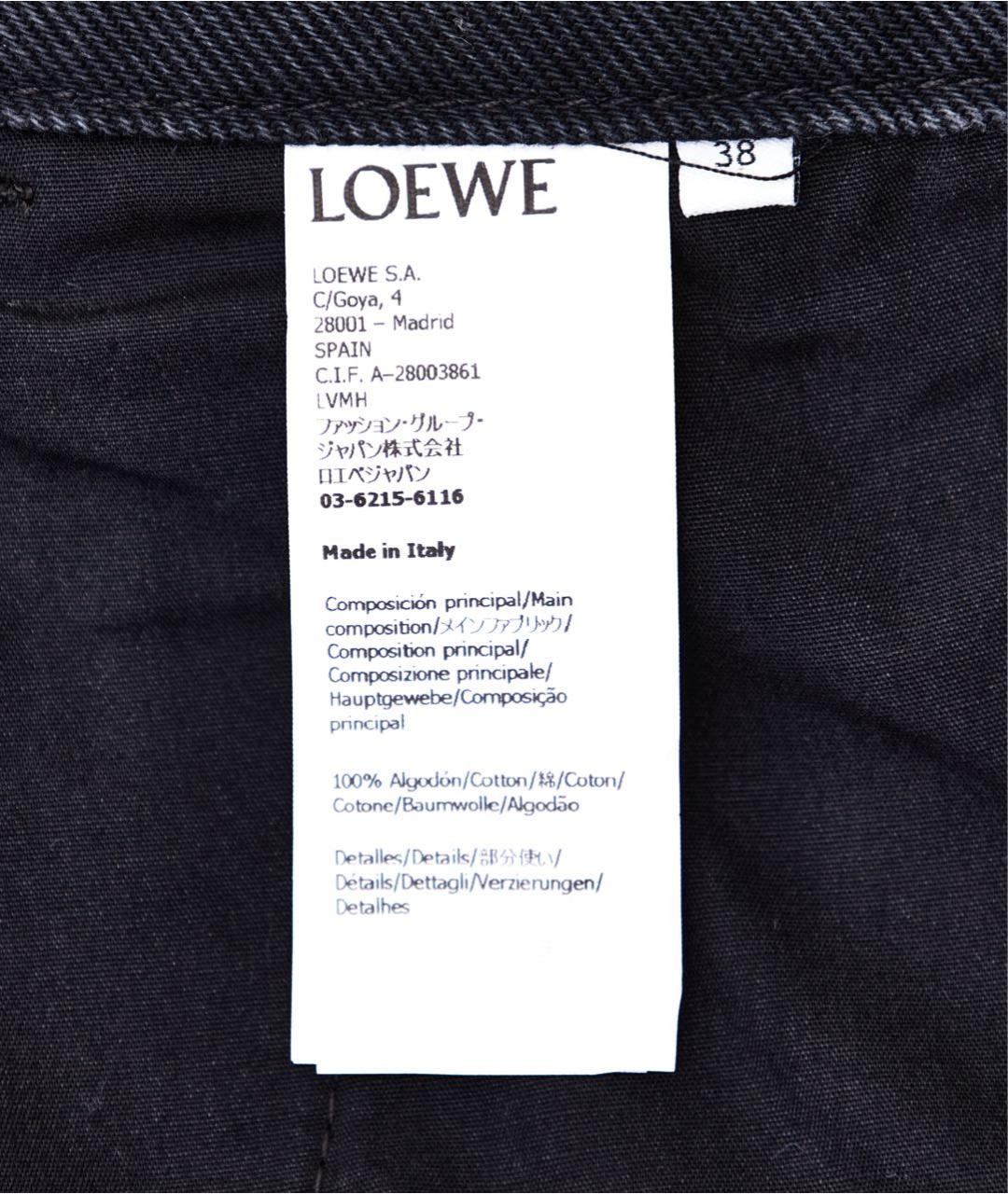 LOEWE Черные хлопковые прямые джинсы, фото 3