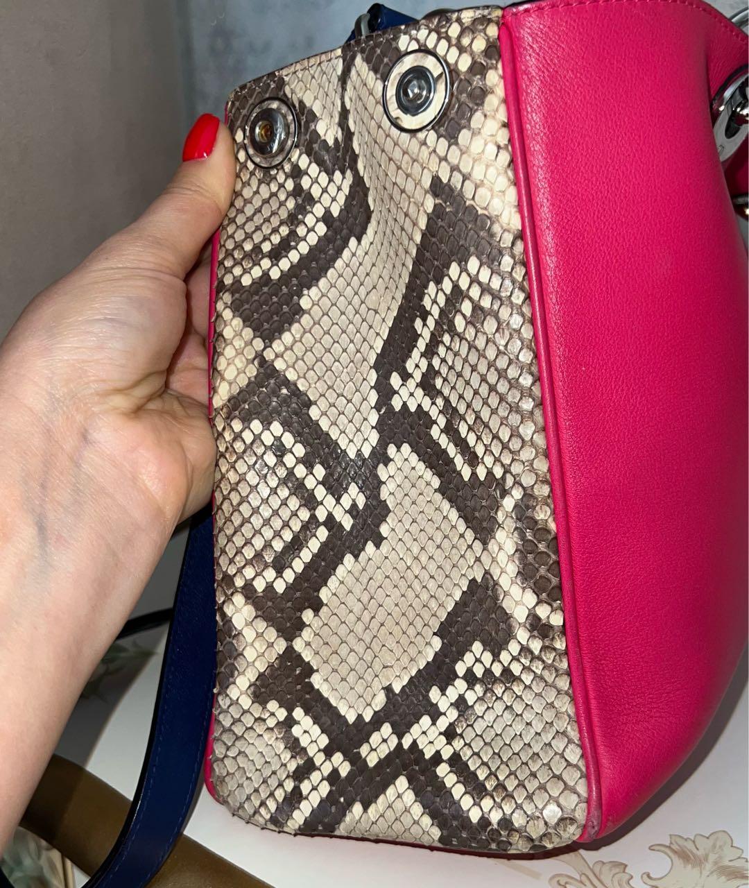 CHRISTIAN DIOR Фуксия кожаная сумка с короткими ручками, фото 8