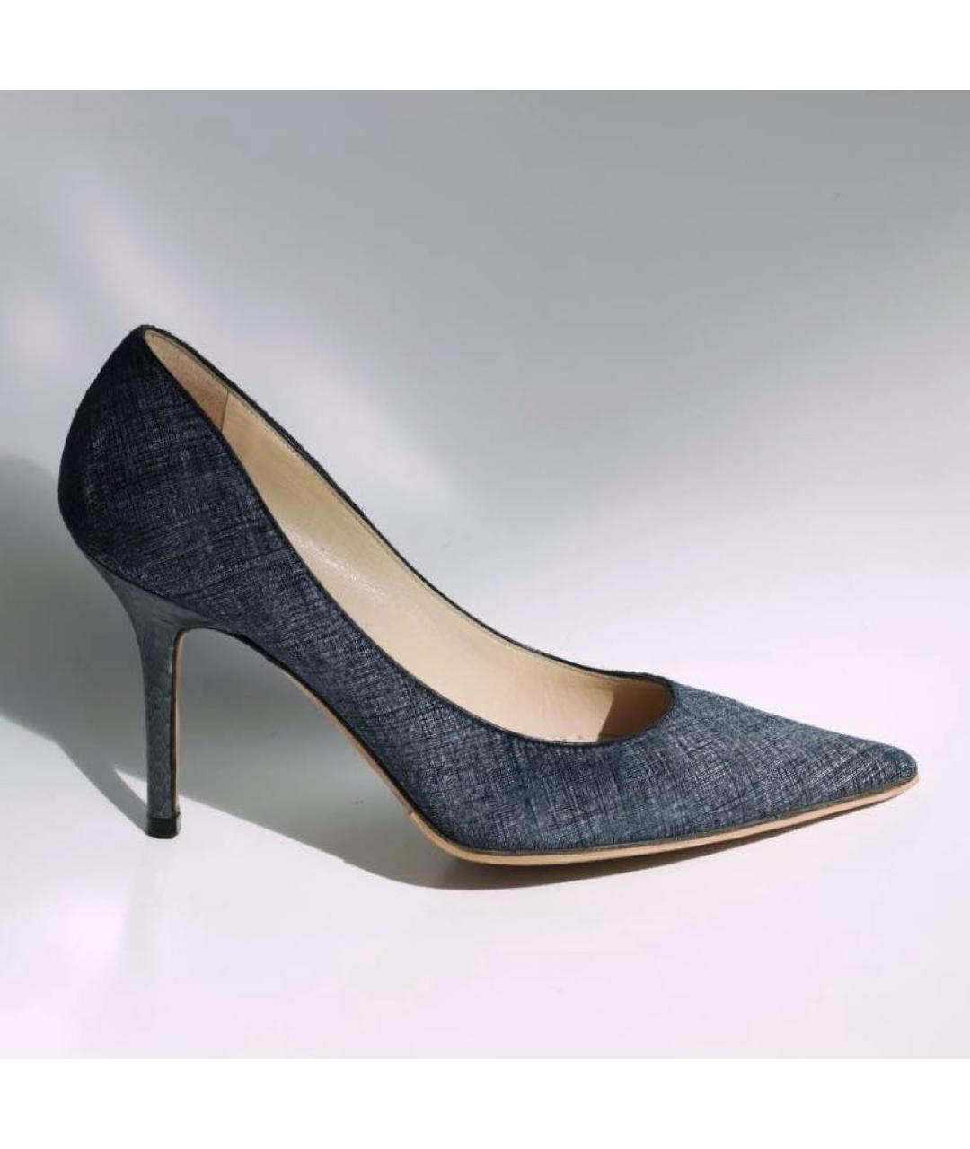 JIMMY CHOO Синие текстильные туфли, фото 5