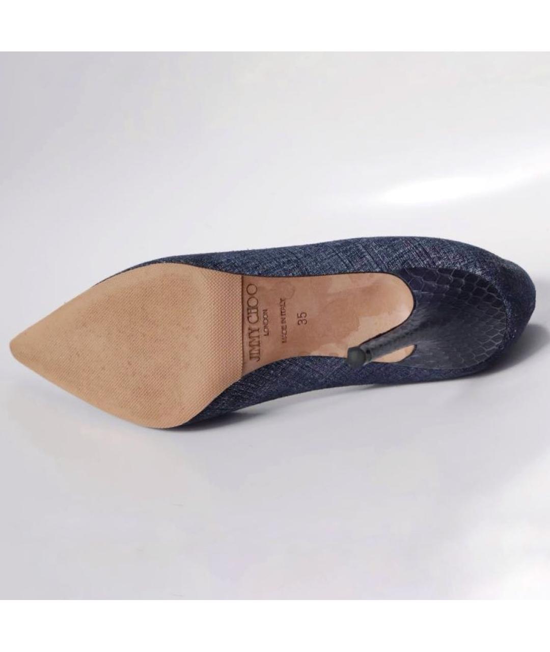 JIMMY CHOO Синие текстильные туфли, фото 6