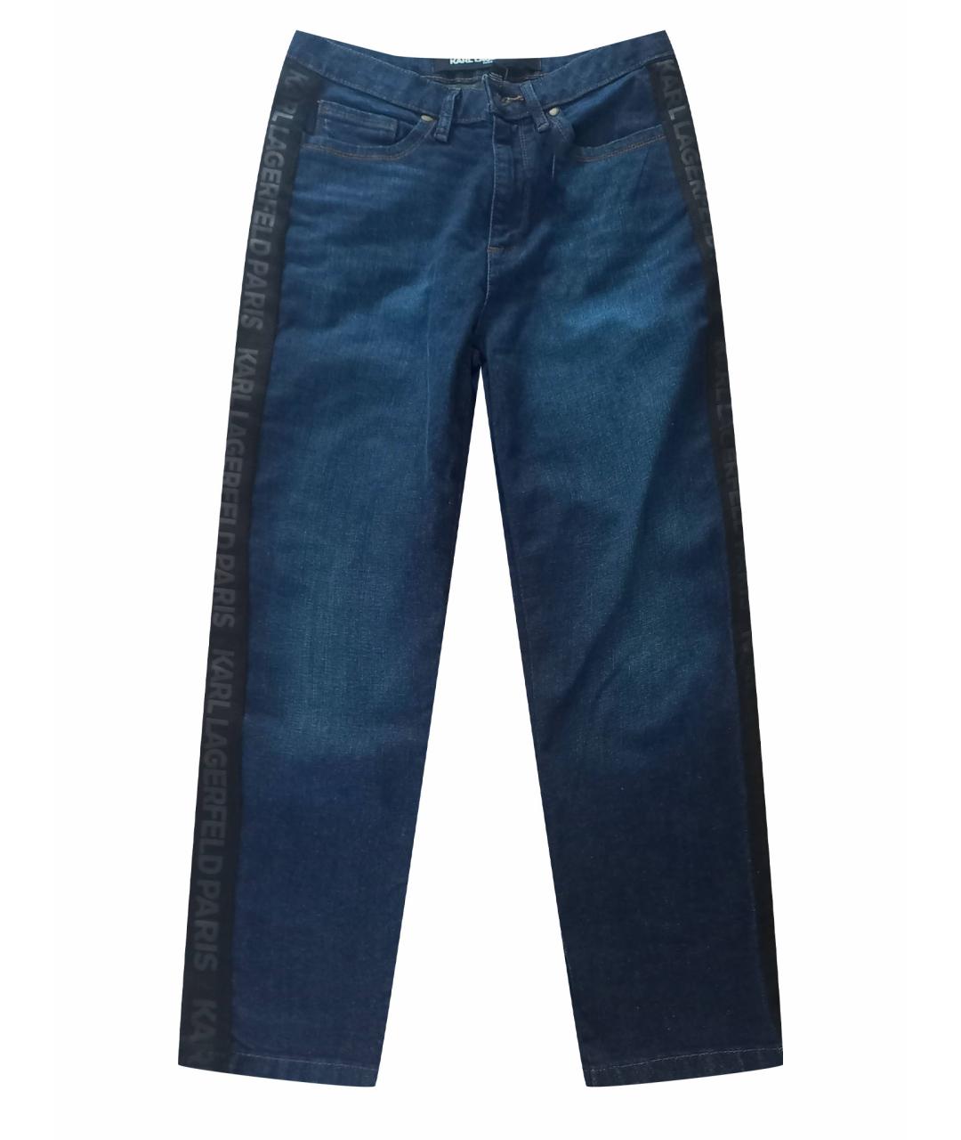 KARL LAGERFELD Темно-синие хлопковые прямые джинсы, фото 1
