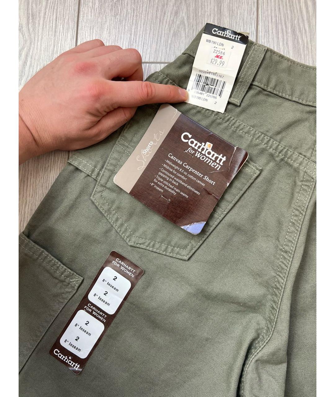 CARHARTT Хаки хлопковые шорты, фото 5