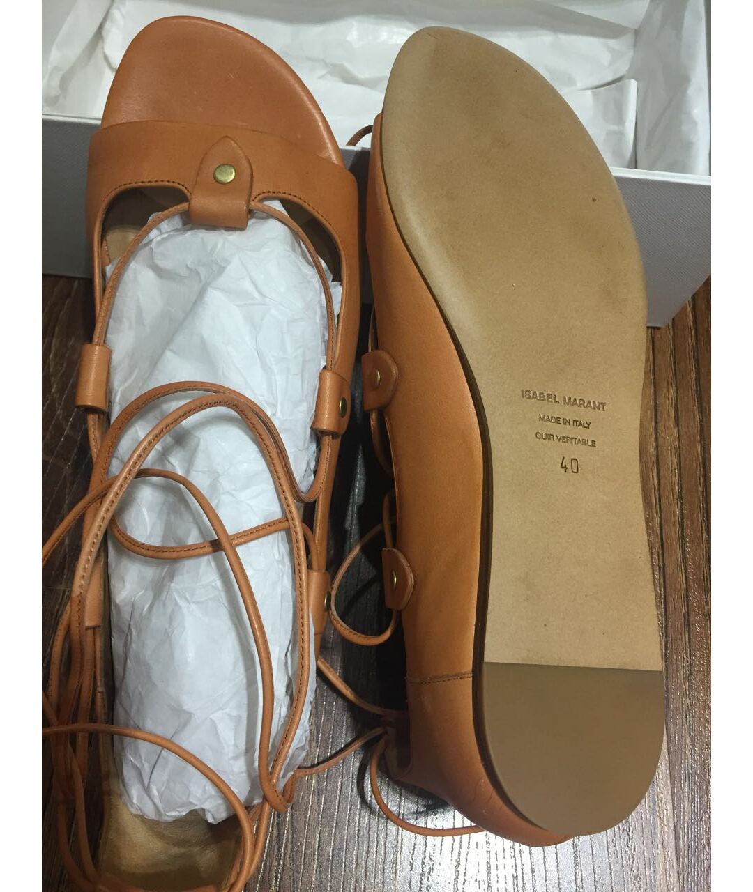 ISABEL MARANT Оранжевое кожаные сандалии, фото 2