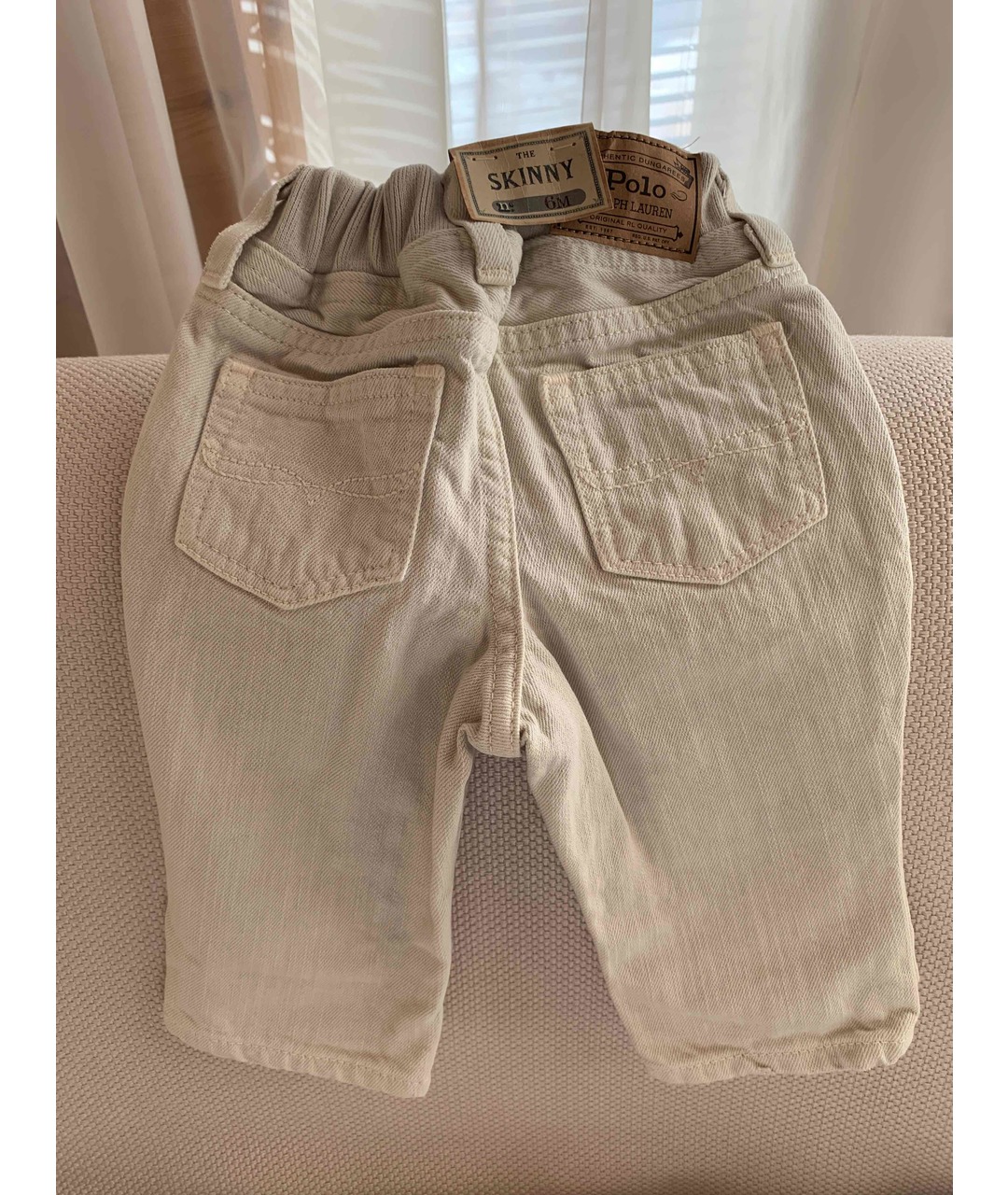 POLO RALPH LAUREN Бежевые хлопковые детские джинсы, фото 2