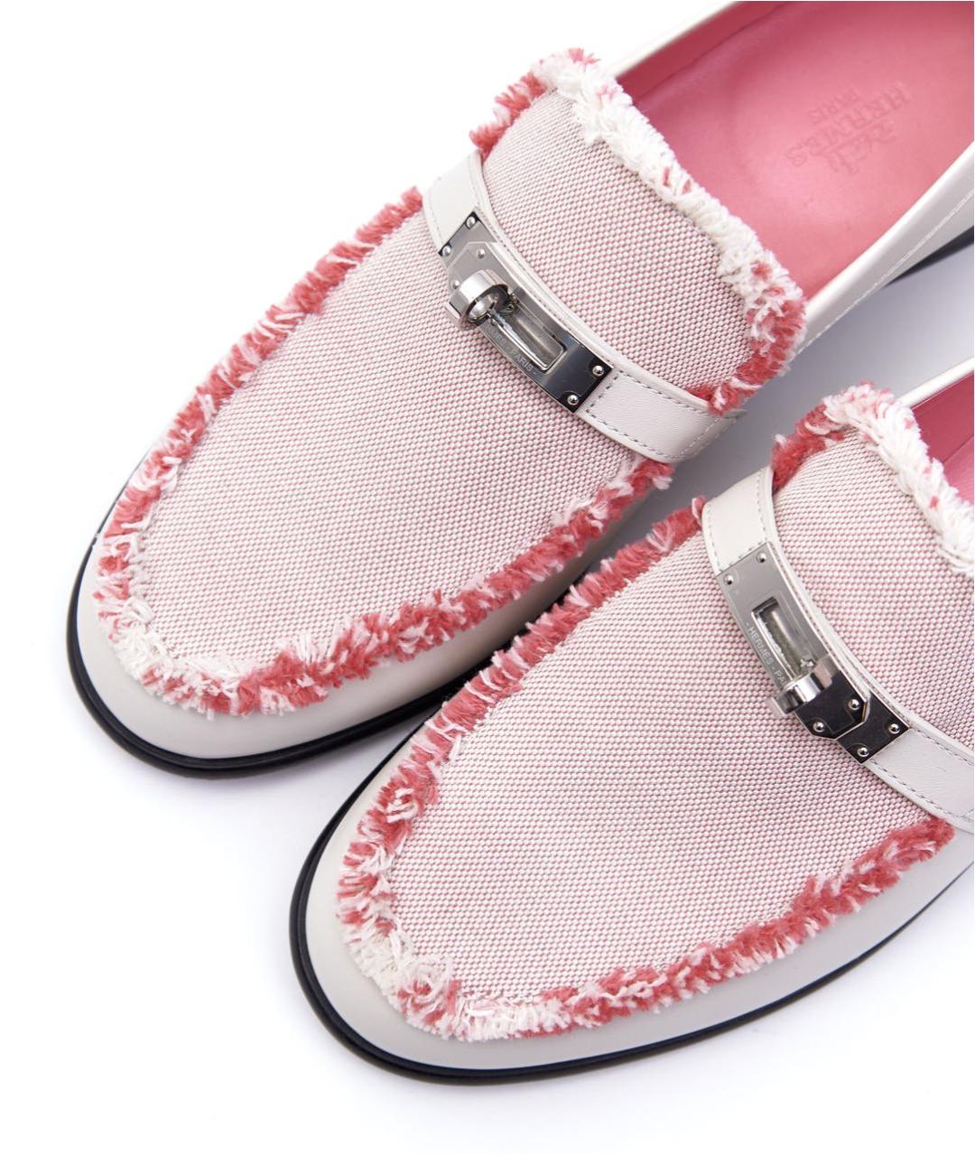 HERMES Розовые кожаные лоферы, фото 6