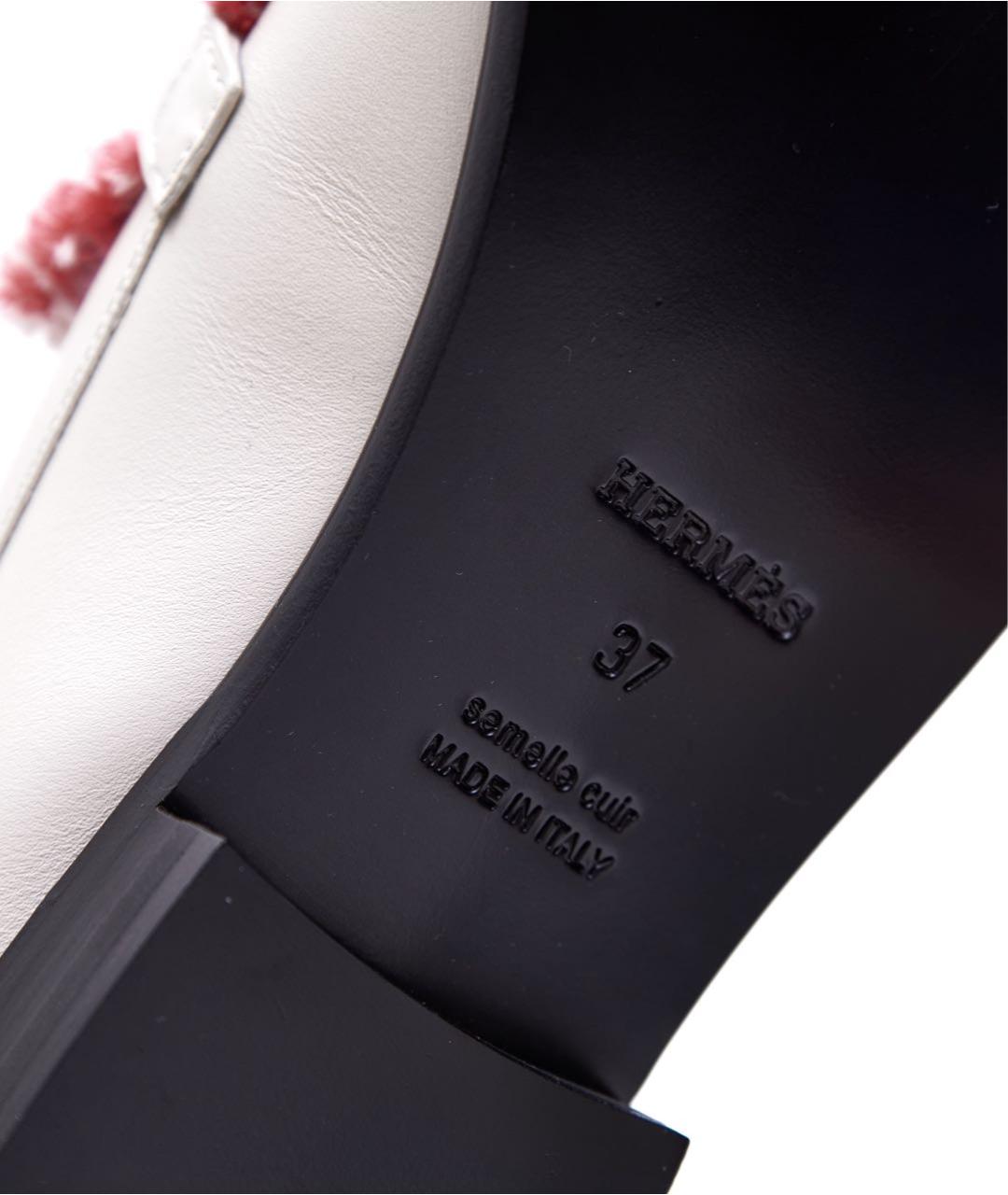 HERMES Розовые кожаные лоферы, фото 8