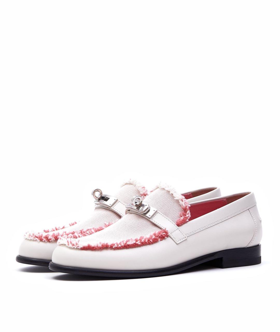 HERMES Розовые кожаные лоферы, фото 2