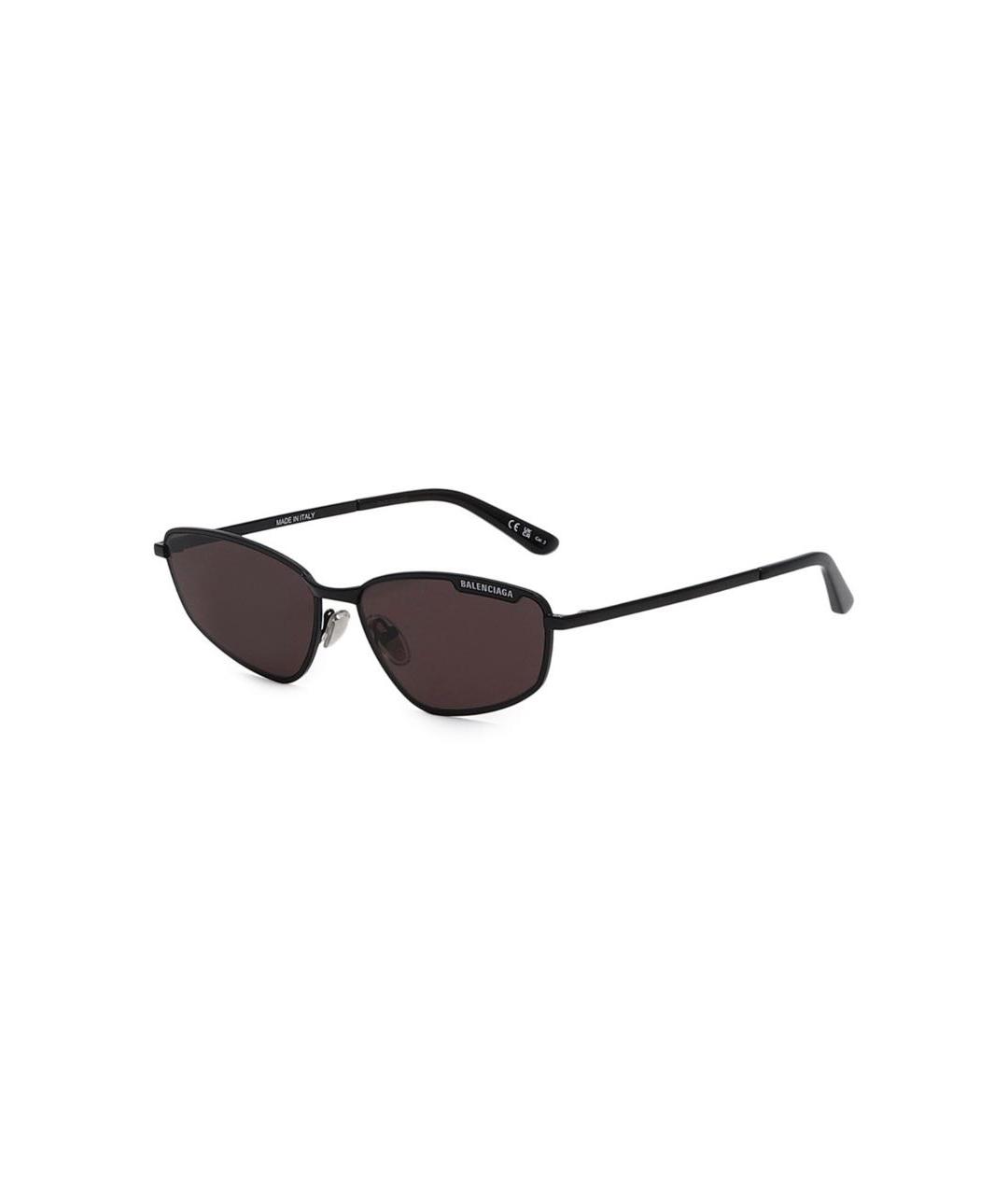 BALENCIAGA Черные металлические солнцезащитные очки, фото 1