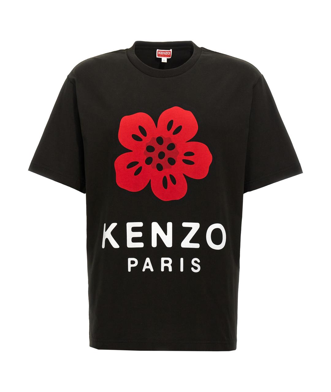 KENZO Черная хлопковая футболка, фото 1