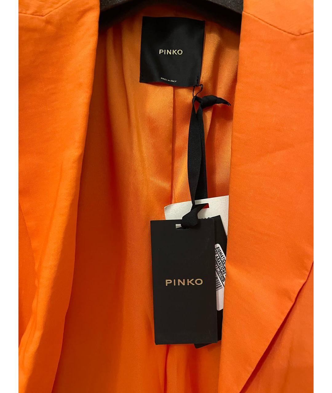 PINKO Оранжевый льняной жакет/пиджак, фото 4