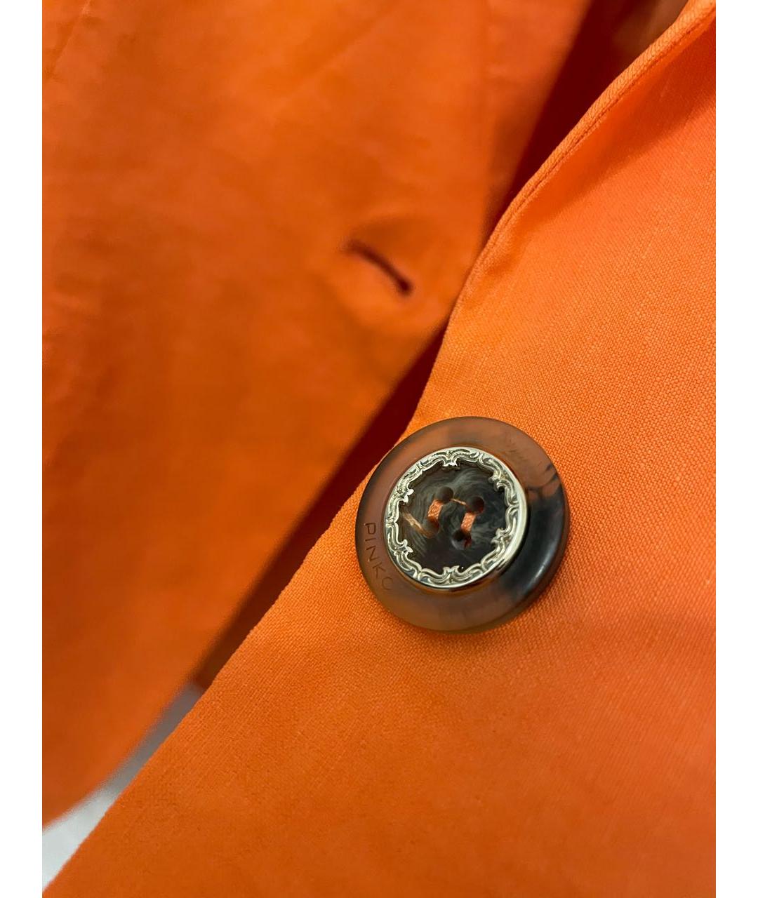 PINKO Оранжевый льняной жакет/пиджак, фото 5