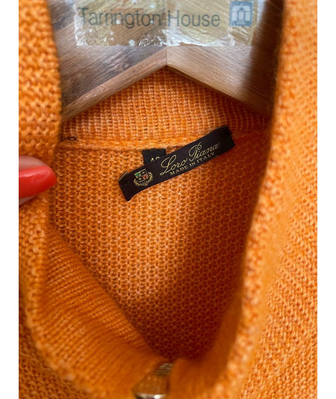 LORO PIANA Оранжевый кашемировый джемпер / свитер, фото 3