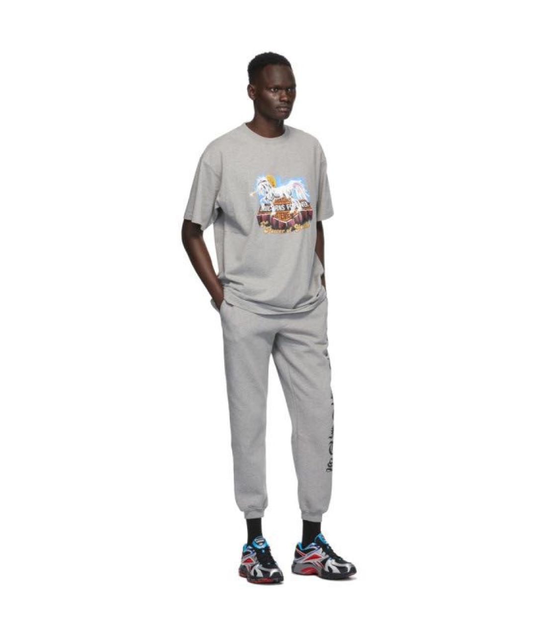 VETEMENTS Серая хлопковая футболка, фото 7