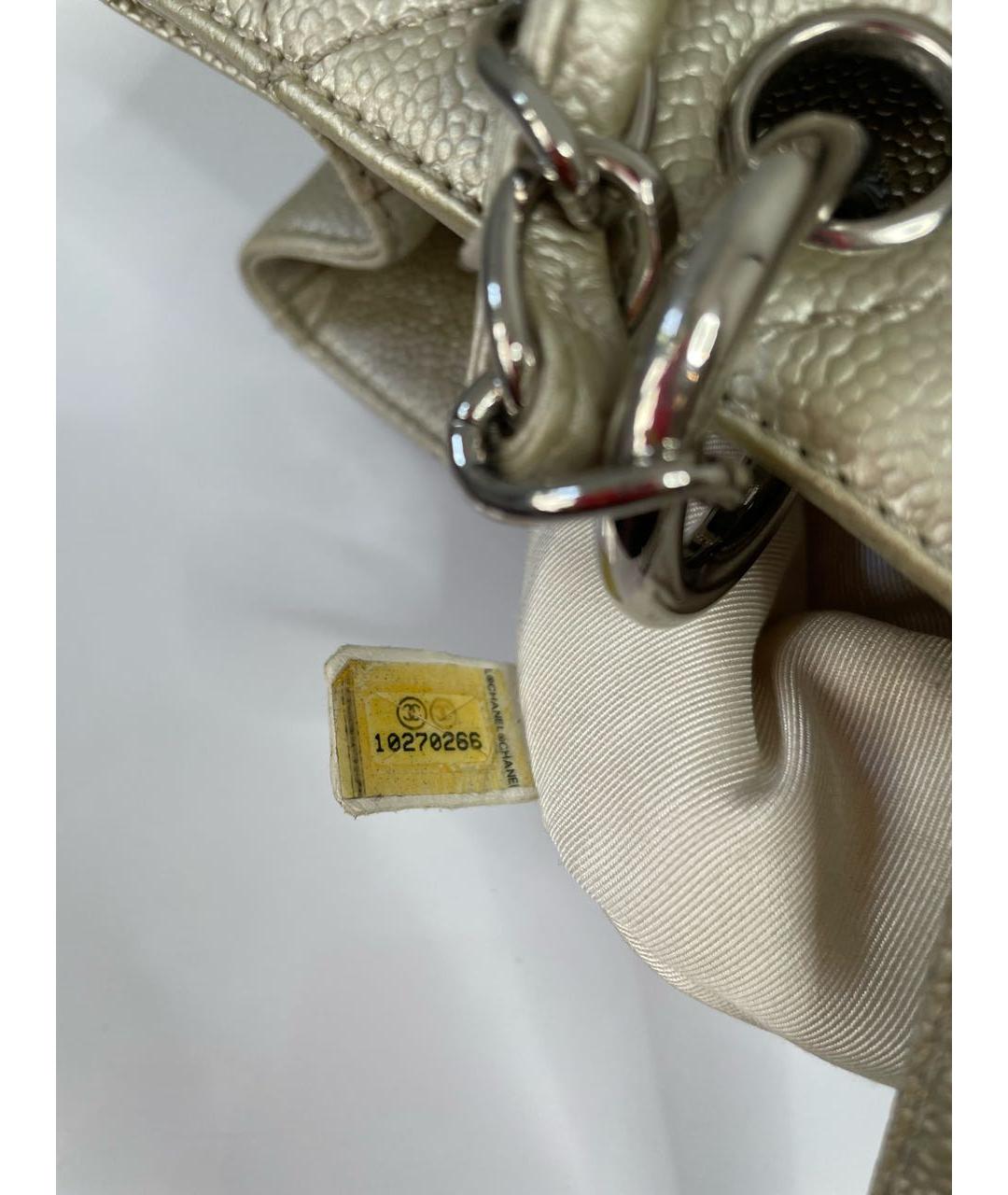CHANEL PRE-OWNED Золотая кожаная сумка тоут, фото 5