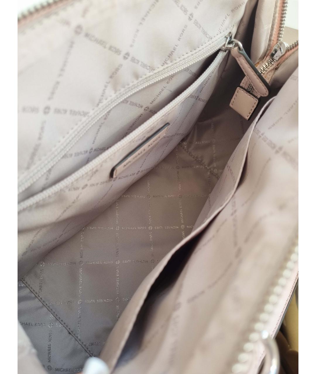 MICHAEL KORS Розовая кожаная сумка с короткими ручками, фото 3