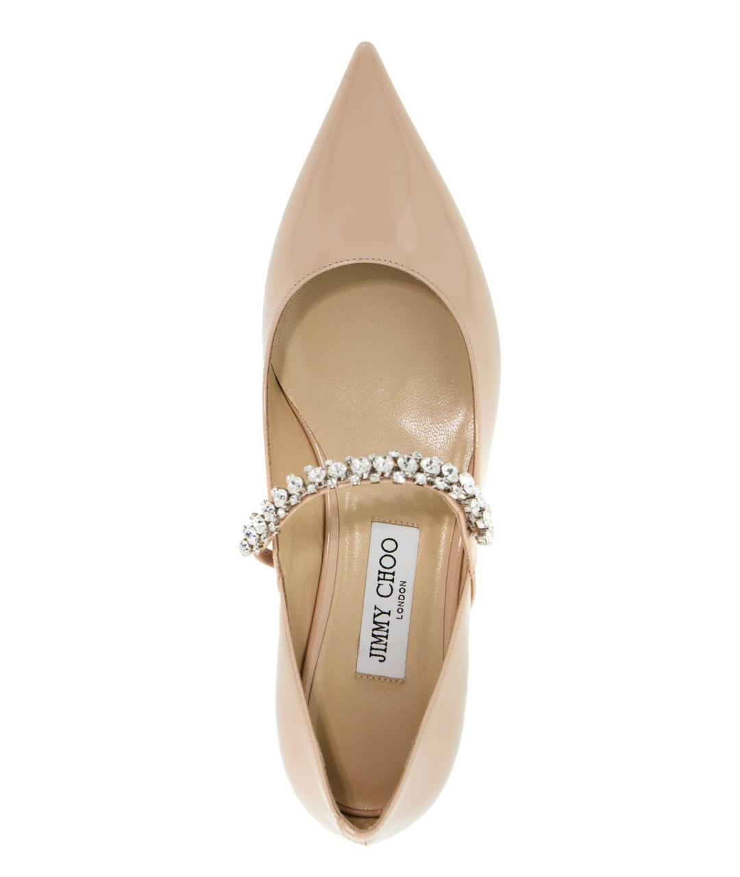 JIMMY CHOO Бежевые кожаные туфли, фото 4