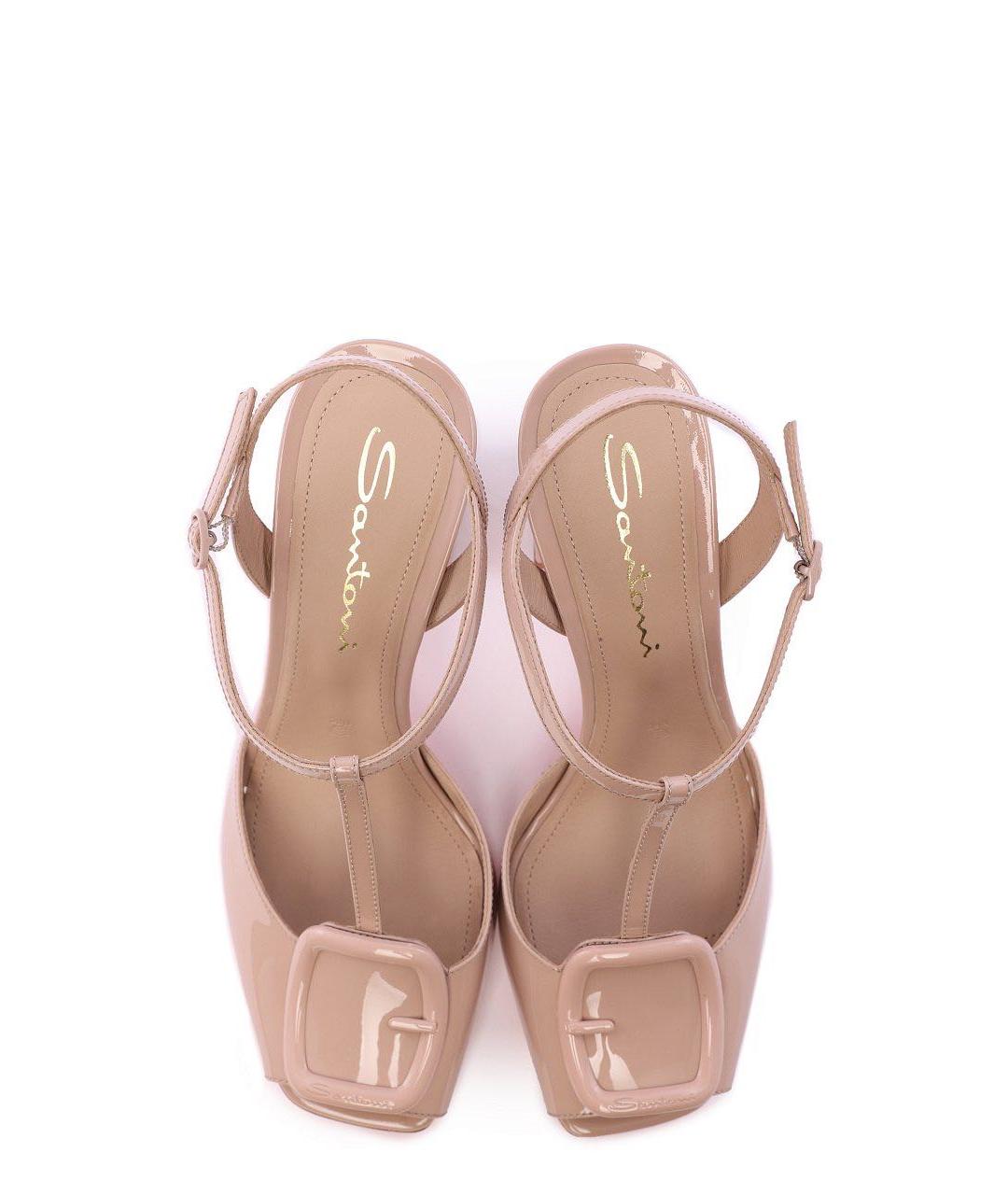 SANTONI Розовые кожаные босоножки, фото 4