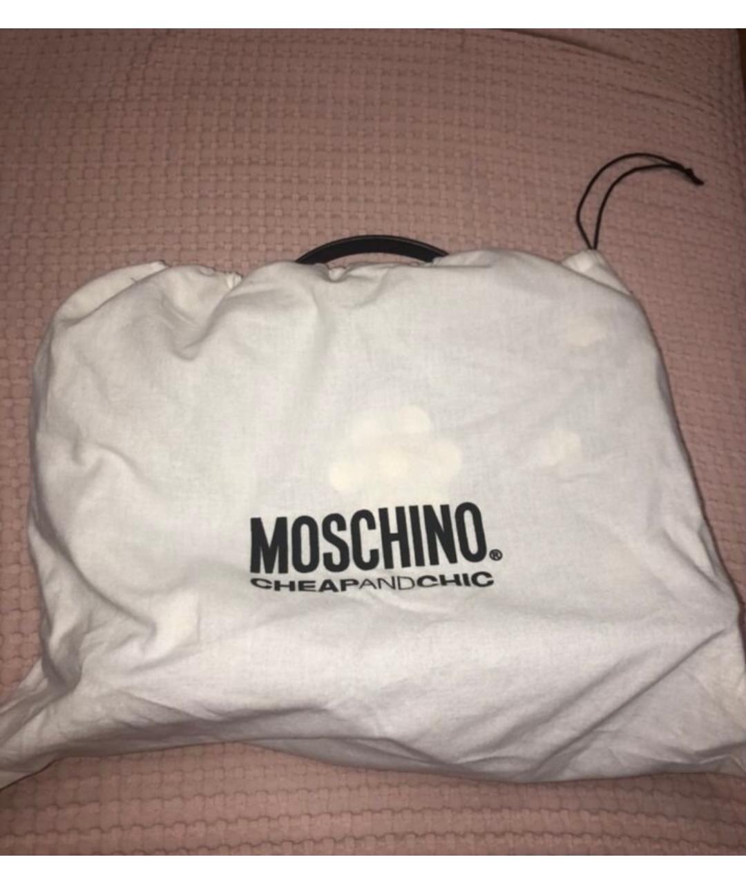 LOVE MOSCHINO Черная кожаная сумка с короткими ручками, фото 3